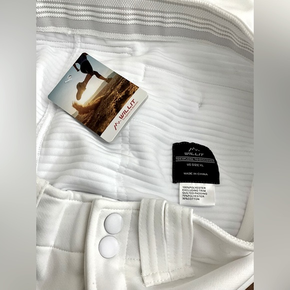 NWT WILLIT ADULT White Padded BASEBALL PANTS Size XL - Picture 7 of 7